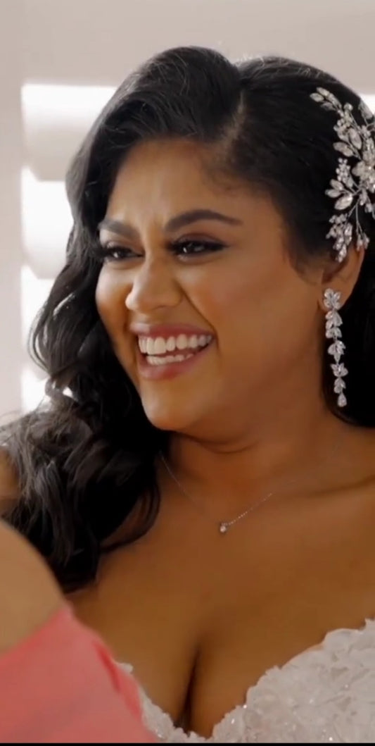 Bridal necklace set extra long Earrings -Starry Night Bridal Ensemble