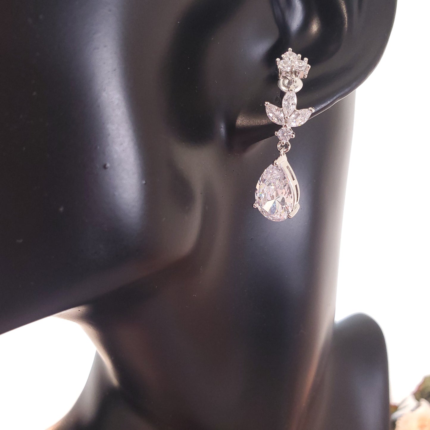 Bridesmaids gift bridal silver teardrop earrings bridal party Gift for Bridesmaid, bridesmaid proposal earrings, will you be my bridesmaid