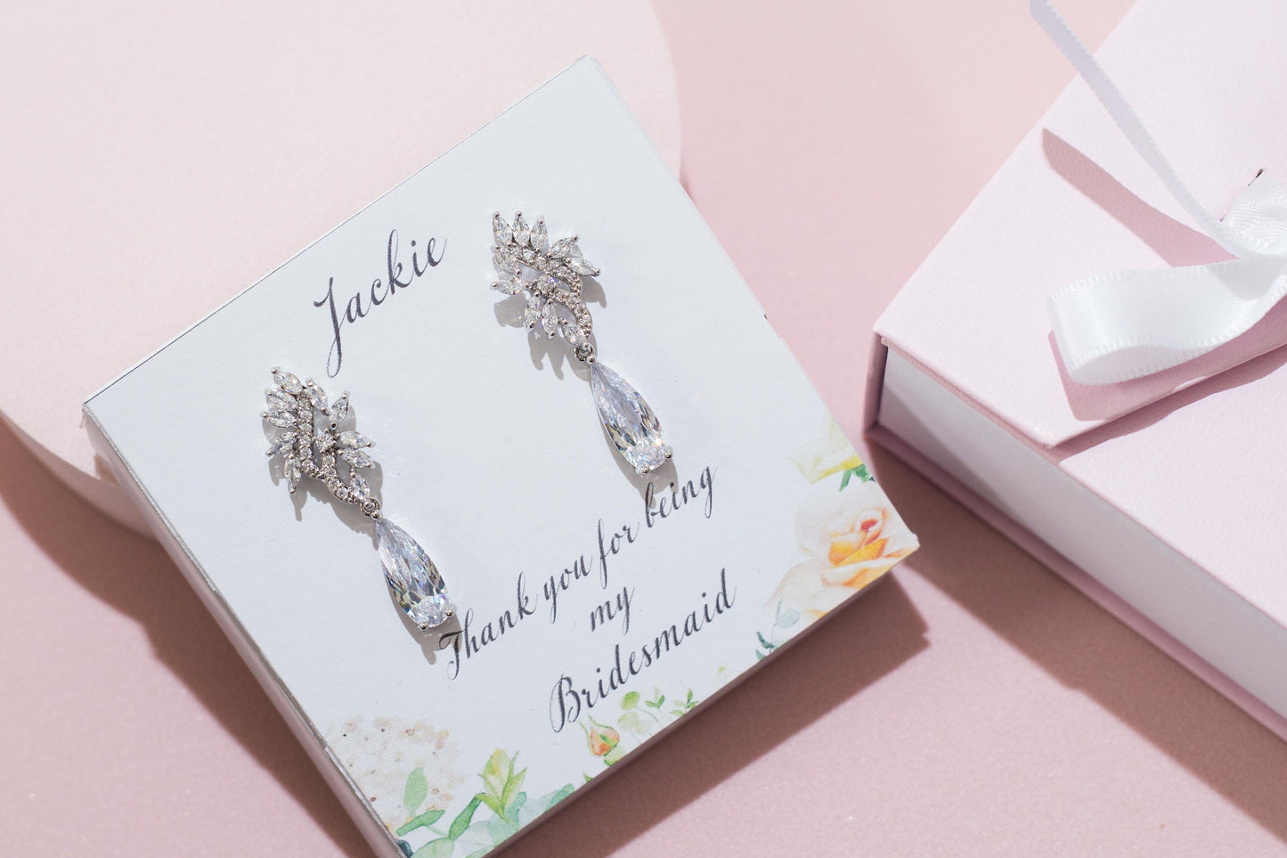Bridesmaid Proposal jewelry Box Bridesmaid Gift Bridesmaid Proposal earrings Bachelorette Party Favour Thank you for being my bridesmaid
