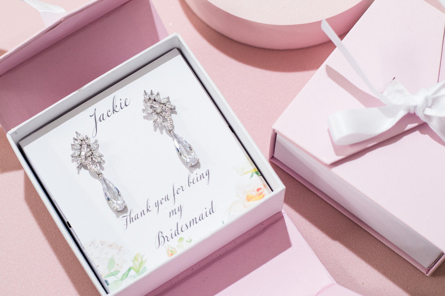 Bridesmaid Proposal jewelry Box Bridesmaid Gift Bridesmaid Proposal earrings Bachelorette Party Favour Thank you for being my bridesmaid