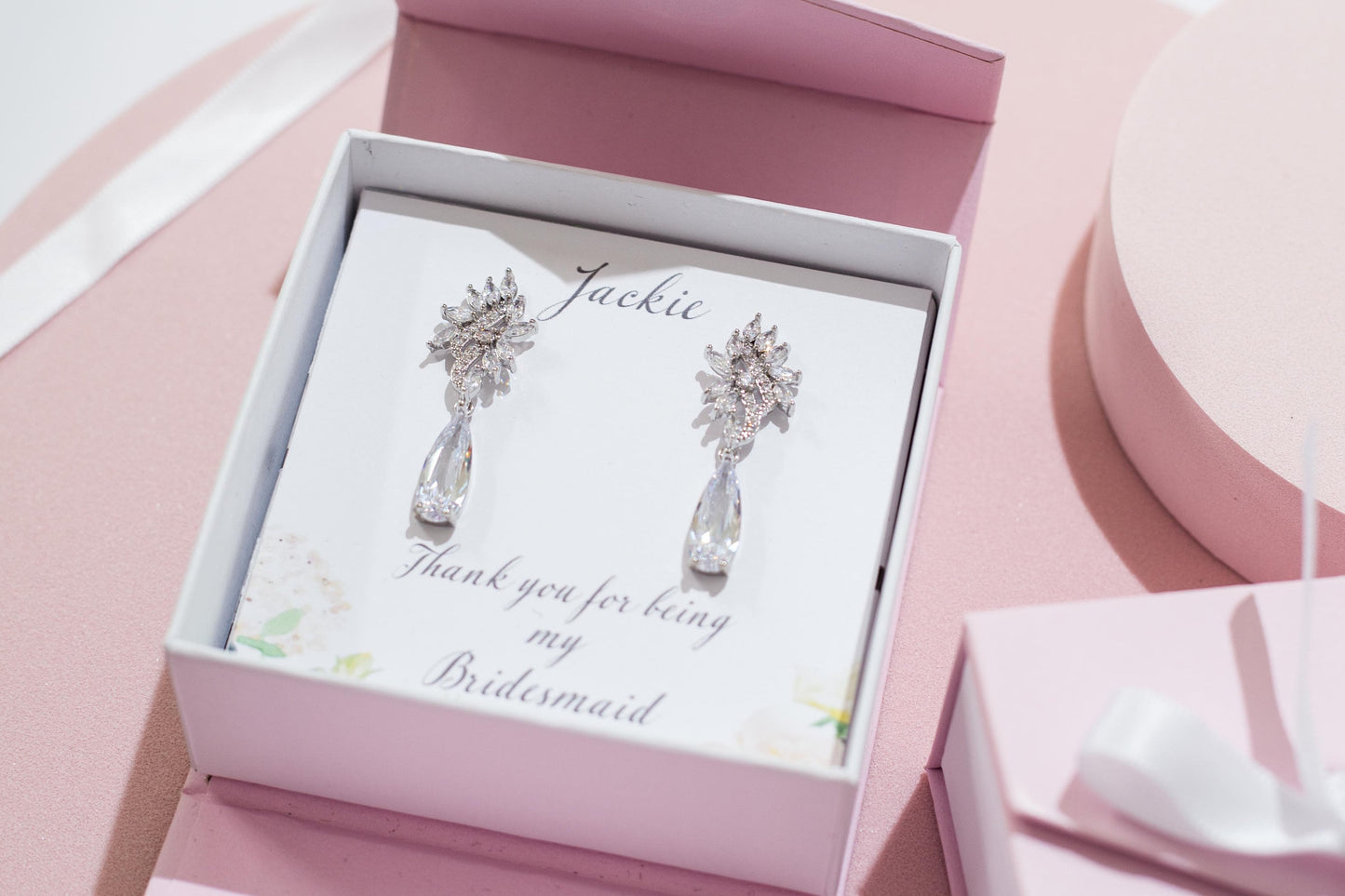 Bridesmaid Proposal jewelry Box Bridesmaid Gift Bridesmaid Proposal earrings Bachelorette Party Favour Thank you for being my bridesmaid