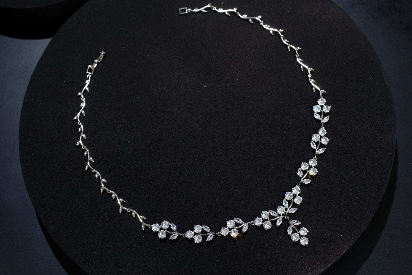 Bride necklace silver Wedding Jewelry bridal necklace and earrings set bridal Jewelry Set, zirconia necklace for Bride
