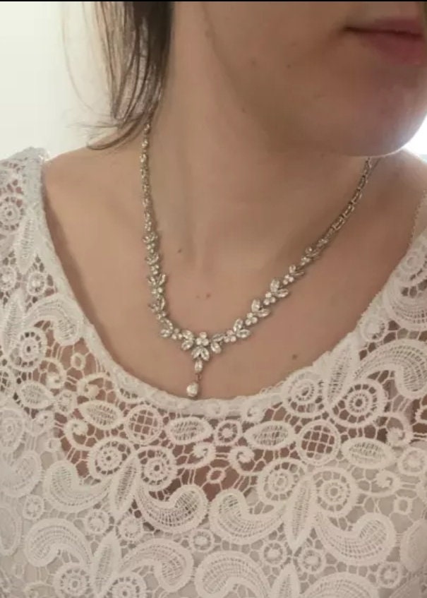Pearl Bridal Necklace pearl bridal Earring set wedding jewelry for brides bridal accessories wedding jewelry set