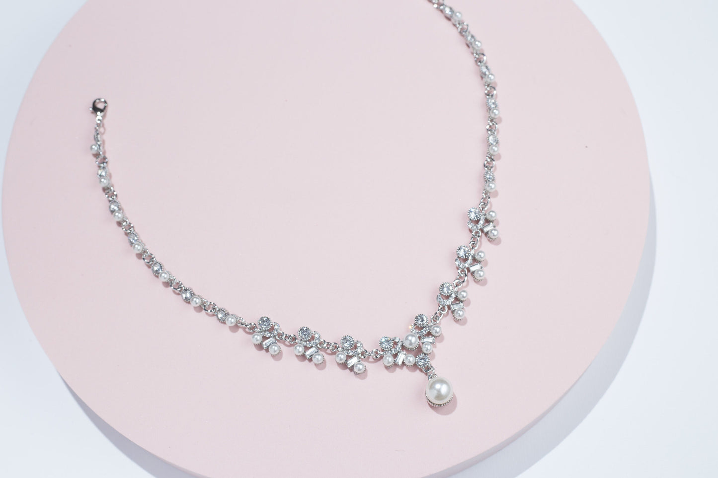 Bridal necklace set pearl silver bridal jewelry bridal necklace wedding jewelry wedding accessories wedding necklace set