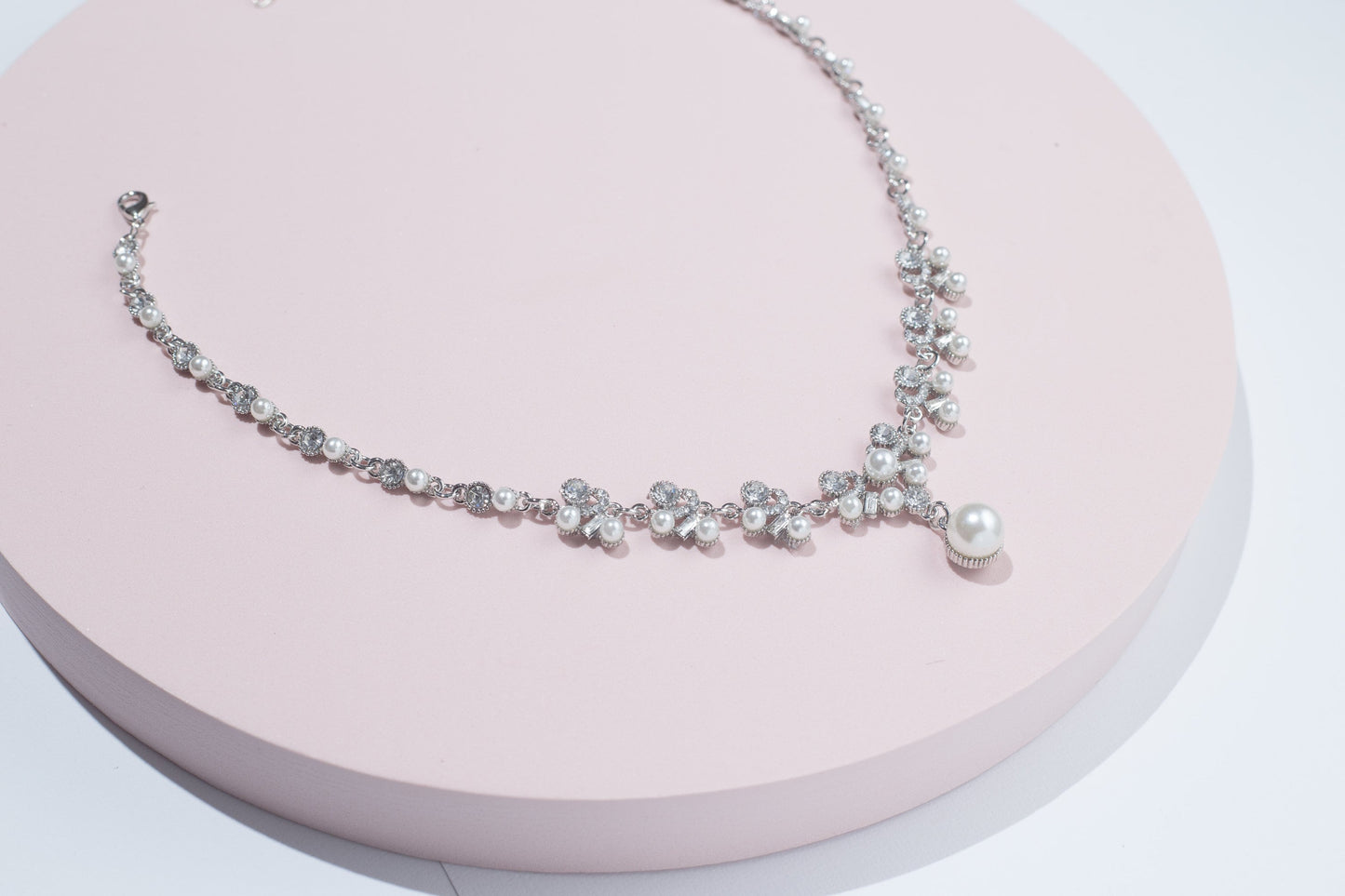 Bridal necklace set pearl silver bridal jewelry bridal necklace wedding jewelry wedding accessories wedding necklace set