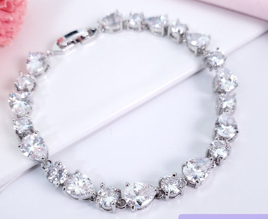 Silver wedding Necklace and Earring, Wedding Jewelry Set bridal jewellry set for brides, Zirconia stone necklace set wedding accessories