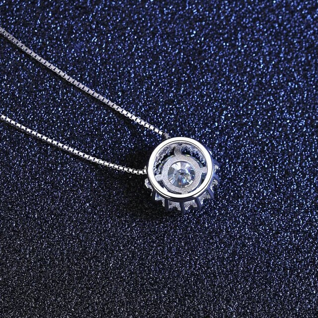 Certifed VVS1 Moissanite Pendant Necklace flower shaped pendant necklace sterling silver necklace moissanite diamond necklace dainty