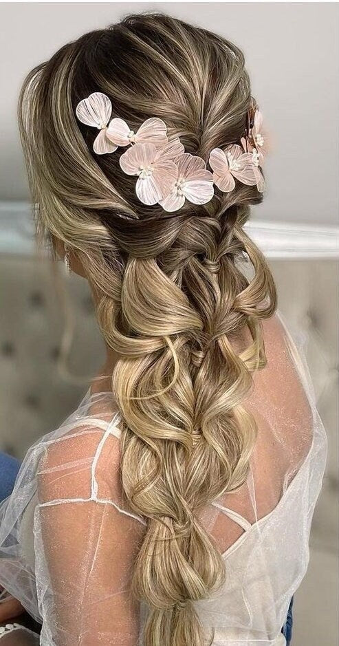 Big flower bridal hair comb Wedding Hair Comb large floral headpiece white flower Bridal comb boho bridal hair accessories bridal hairpiece