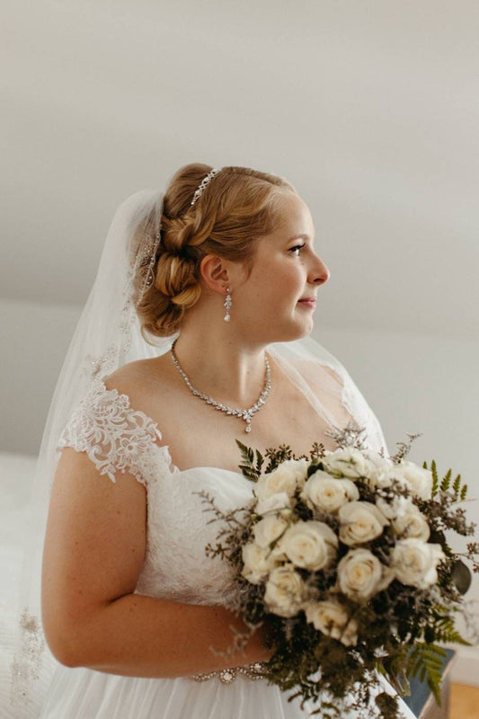 Pearl Bridal Necklace pearl bridal Earring set wedding jewelry for brides bridal accessories wedding jewelry set