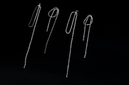 Tassel jacket earrings bridal Tassel earrings Long tassel earrings Long tassel earrings silver tassel earrings Long crystal needle earring