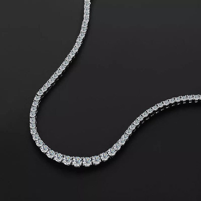 Moissanite necklace lab s925 diamond necklace diamond jewelry moissanite tennis necklace 18k plated necklace with moissanite stones