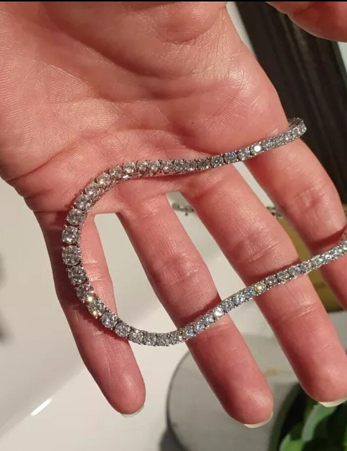 Moissanite necklace lab s925 diamond necklace diamond jewelry moissanite tennis necklace 18k plated necklace with moissanite stones