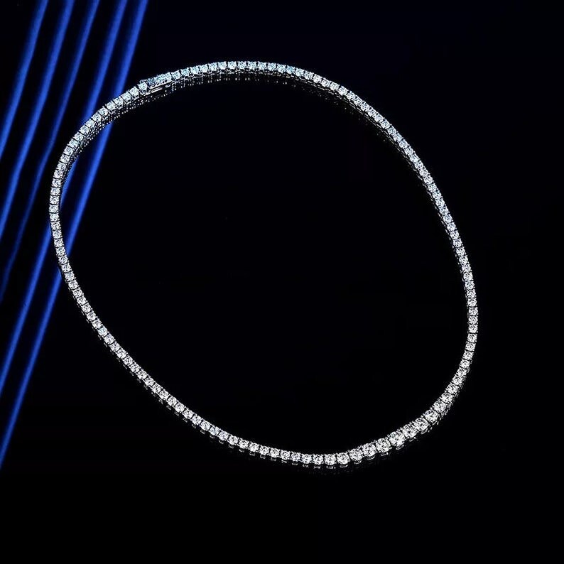 Moissanite necklace lab s925 diamond necklace diamond jewelry moissanite tennis necklace 18k plated necklace with moissanite stones
