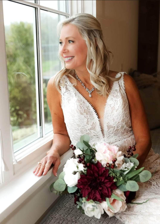 Wedding necklace Bridal jewelry set for brides silver bridal necklace sets bridal earrings set bridal accessories for wedding