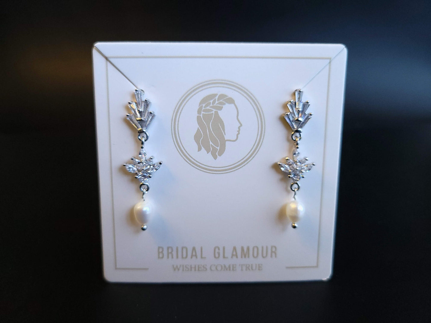 Fan earrings wedding FreshwaterPearl Earrings Bridal Jewelry Statement Earrings fan earring custom bridal jewelry