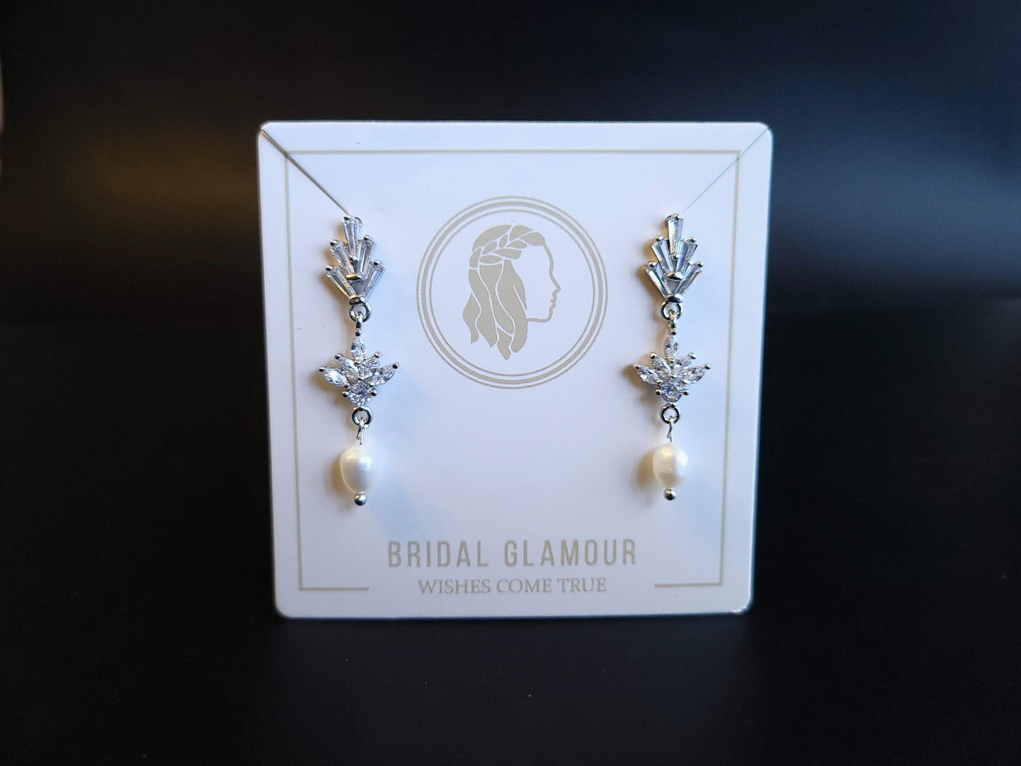 Fan earrings wedding FreshwaterPearl Earrings Bridal Jewelry Statement Earrings fan earring custom bridal jewelry