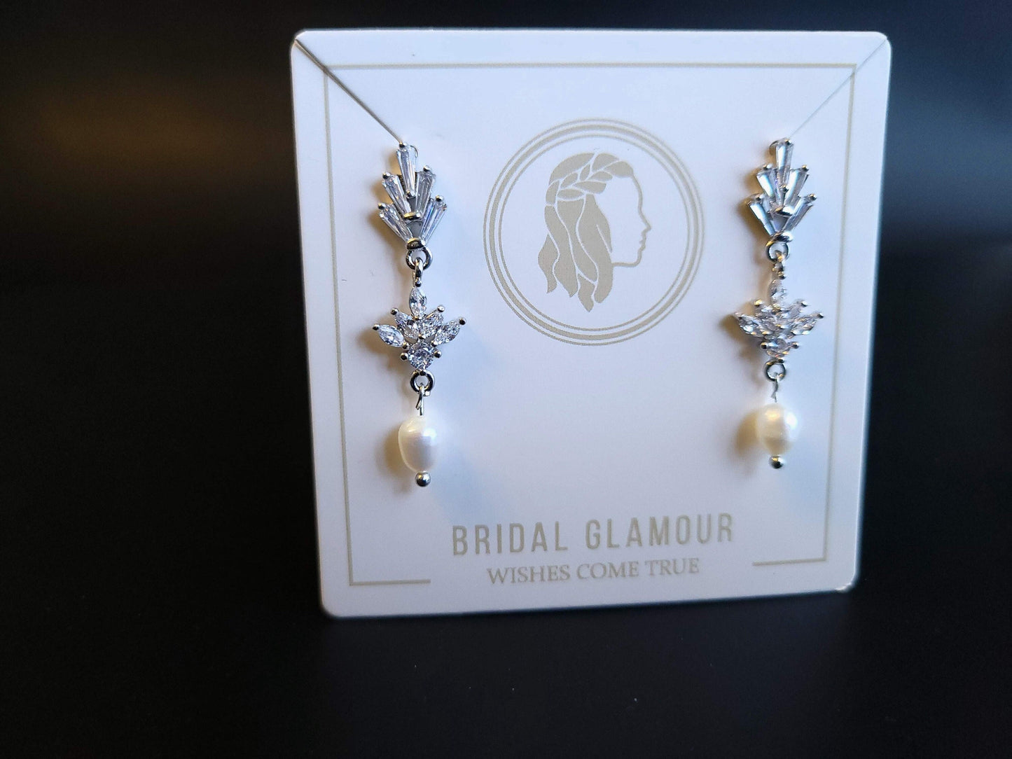 Fan earrings wedding FreshwaterPearl Earrings Bridal Jewelry Statement Earrings fan earring custom bridal jewelry