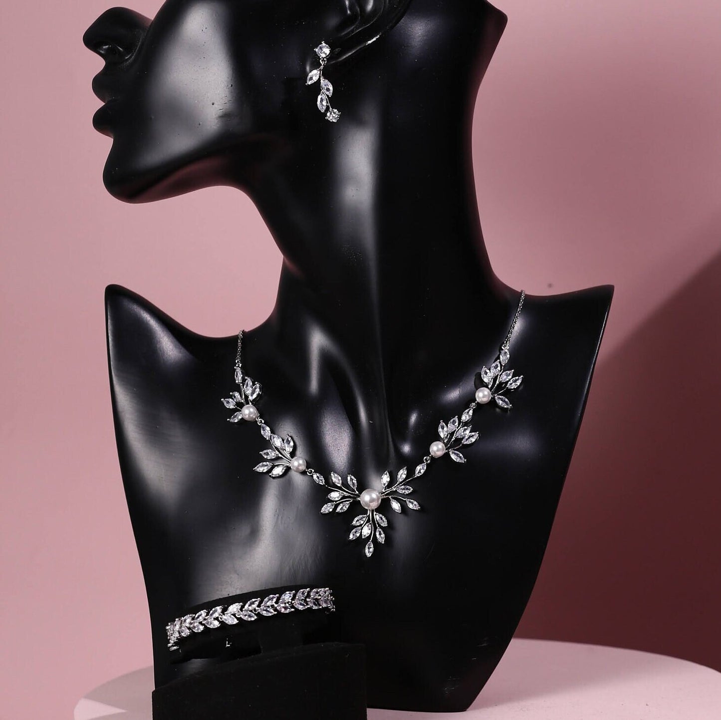 Wedding necklace set silver bridal jewelry bridal necklace crystal wedding jewelry wedding accessories bridal necklace set zirconia