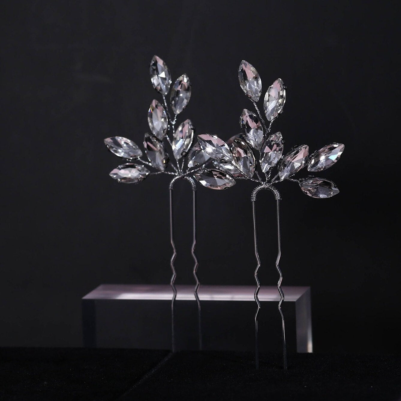 Bridal Hair Pins Silver Bridal hair accessories Hair Pins Crystal Silver Hair Pins Wedding Hair Pins Bridesmaids gifts Hair Pins