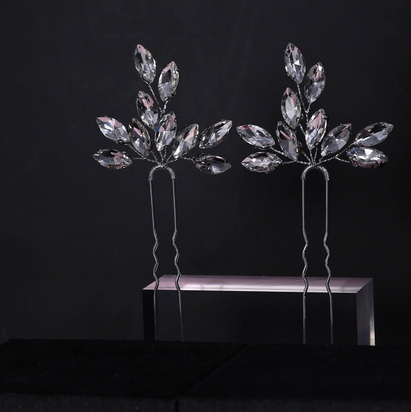 Bridal Hair Pins Silver Bridal hair accessories Hair Pins Crystal Silver Hair Pins Wedding Hair Pins Bridesmaids gifts Hair Pins