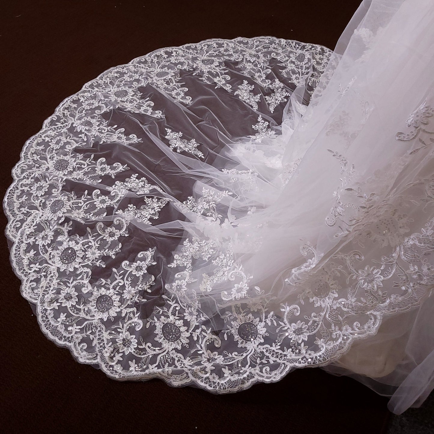 Long veil bridal veil Cathedral veil wedding veil lace wedding veil bridal veil affordable veil chapel wedding veil embroidery veil