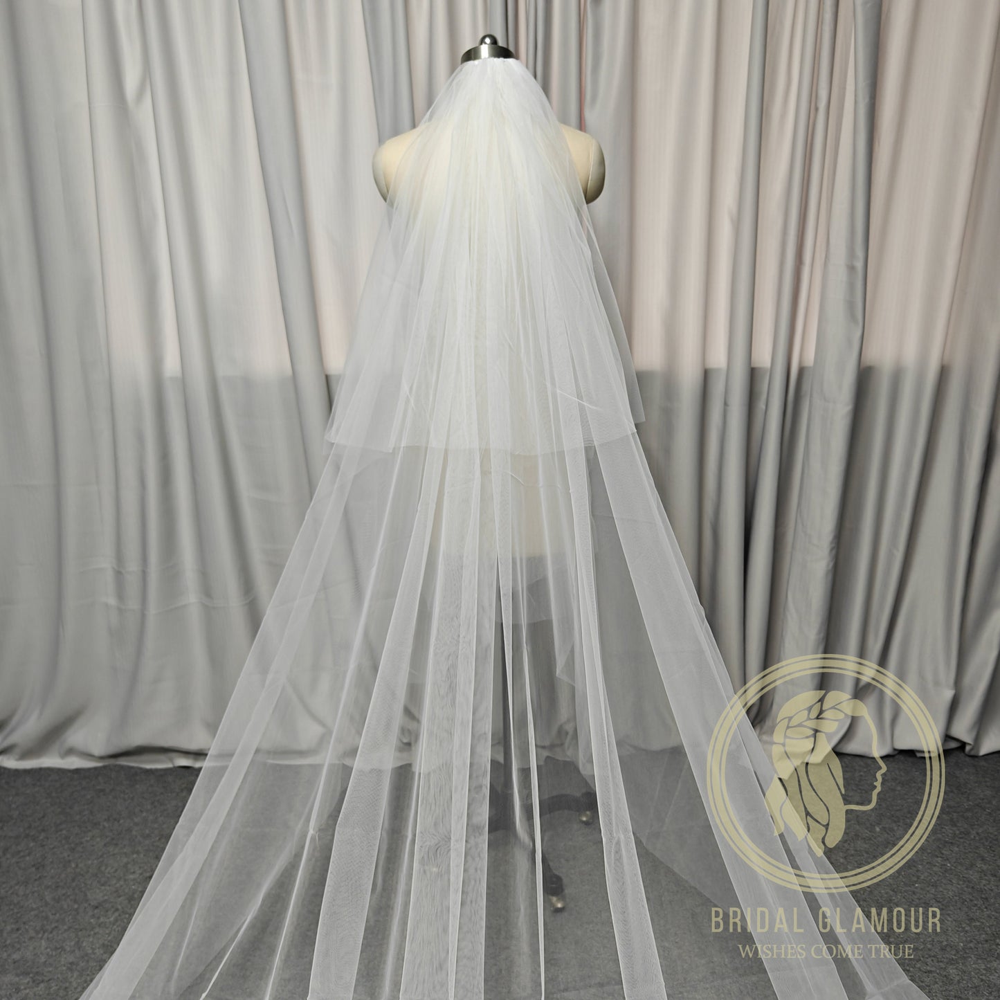 2 tier veil blusher veil 2 T Cathedral veil wedding veil lace wedding veil bridal veil affordable veil chapel wedding veil embroidery veil