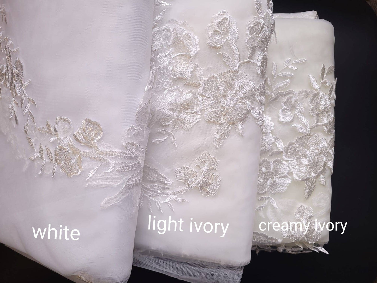 Long veil cathedral wedding veil with lace ivory wedding veil