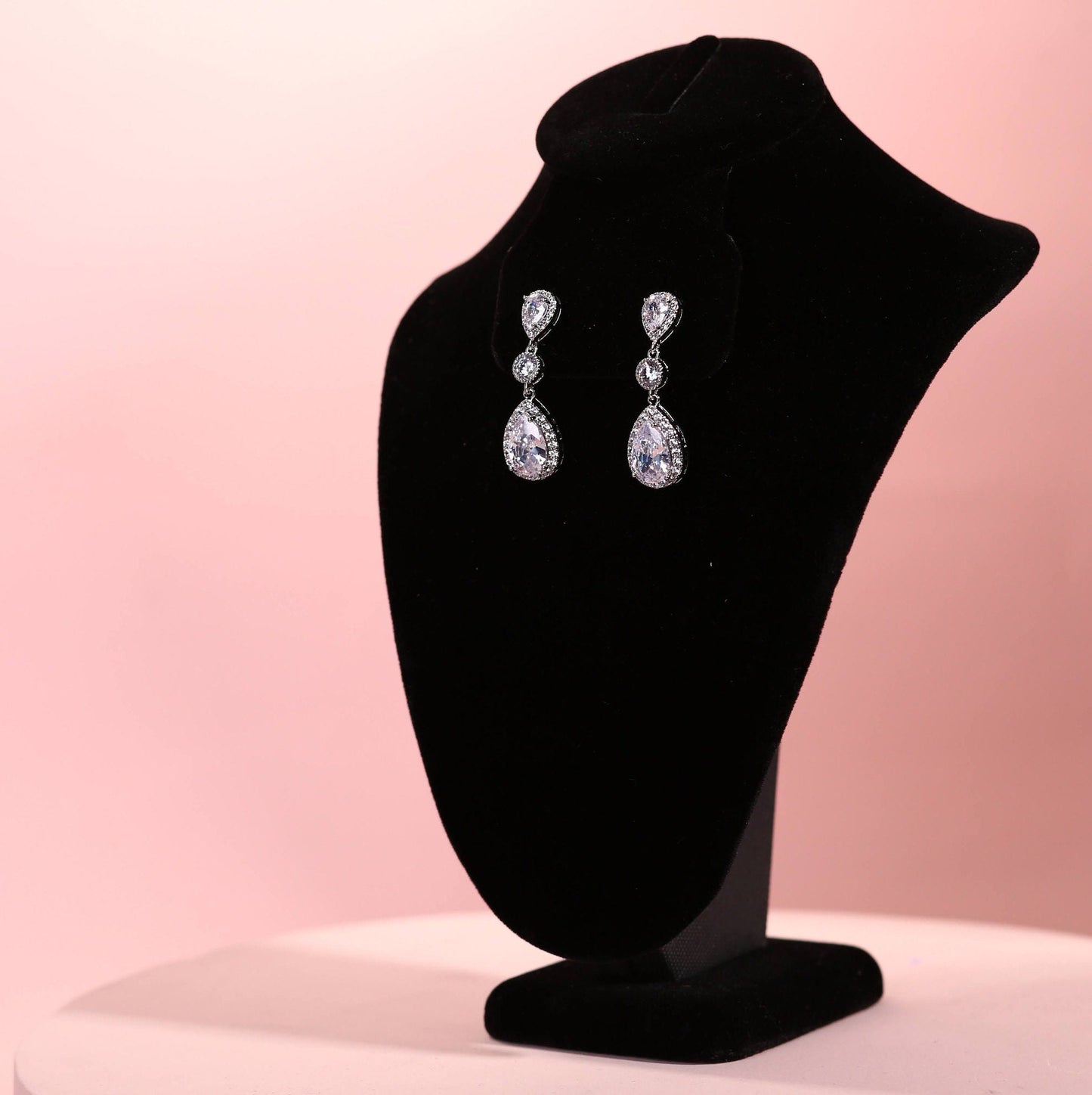 Simple chain bridal necklace chain wedding necklace pendant necklace teardrop chain necklace