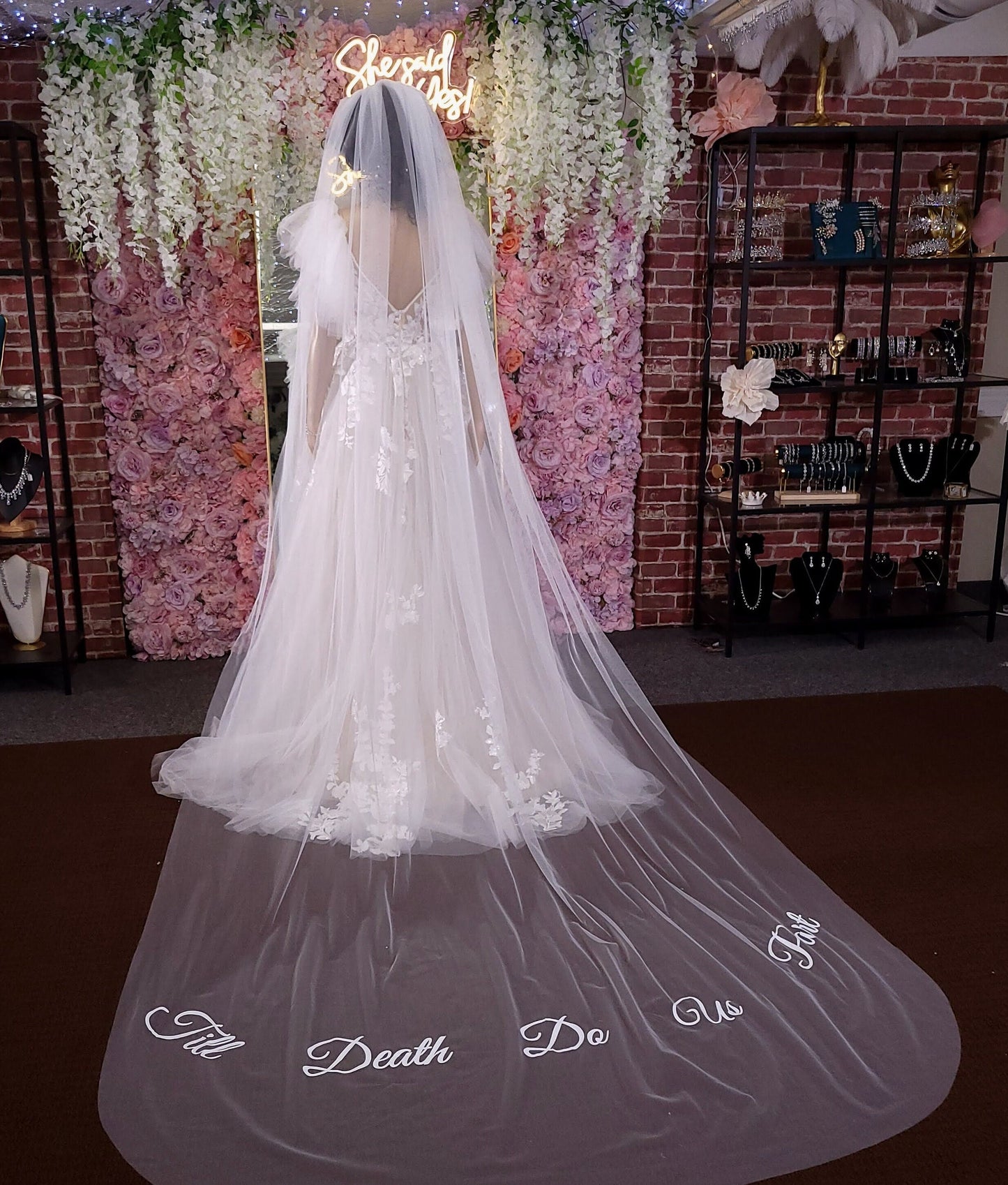 Custom embroidery veil custom writing veil Plain veil simple bridal veil plain wedding veil cathedral bridal veil ivory flowy tulle veil