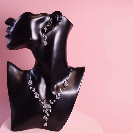 Simple bridal Necklace Set wedding jewelry wedding necklace floral wedding necklace minimalist necklace set vine jewelry