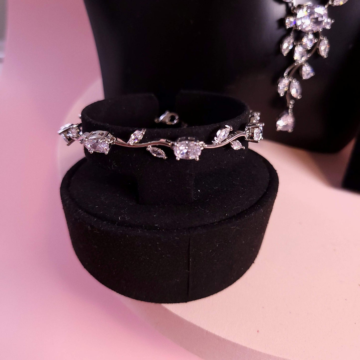 Simple bridal Necklace Set wedding jewelry wedding necklace floral wedding necklace minimalist necklace set vine jewelry