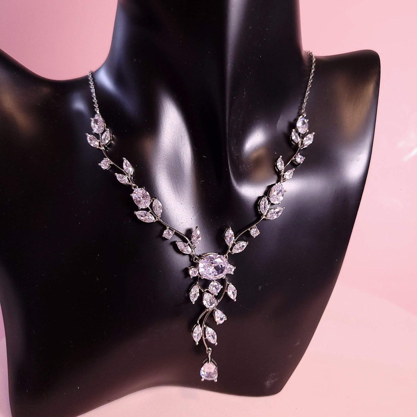 Simple bridal Necklace Set wedding jewelry wedding necklace floral wedding necklace minimalist necklace set vine jewelry
