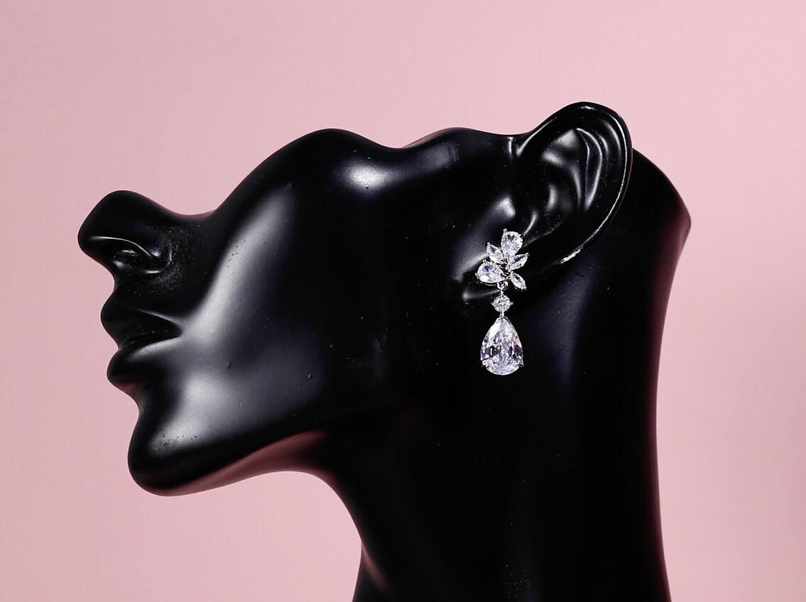 Zirconia Bridal Jewelry Set Wedding Necklace Earrings Bracelet Earrings Women Evening Cocktail Necklace Set for Brides Art Deco Jewelry