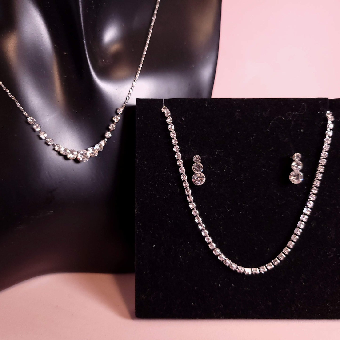 Prom necklace Affordable Bridal necklace set for prom silver bridal jewelry Crystal Wedding Jewelry SET for a Bride tennis necklace