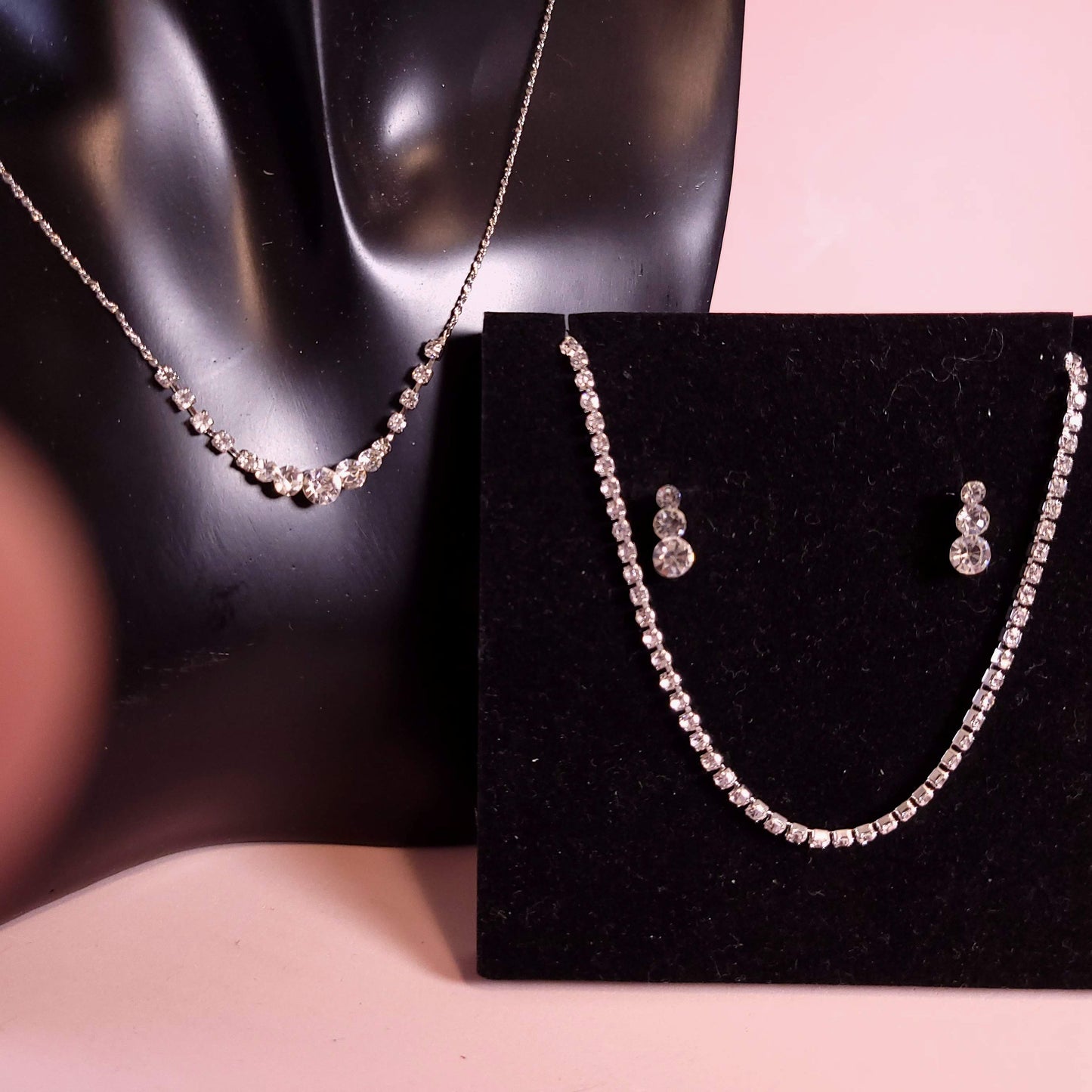 Prom necklace Affordable Bridal necklace set for prom silver bridal jewelry Crystal Wedding Jewelry SET for a Bride tennis necklace