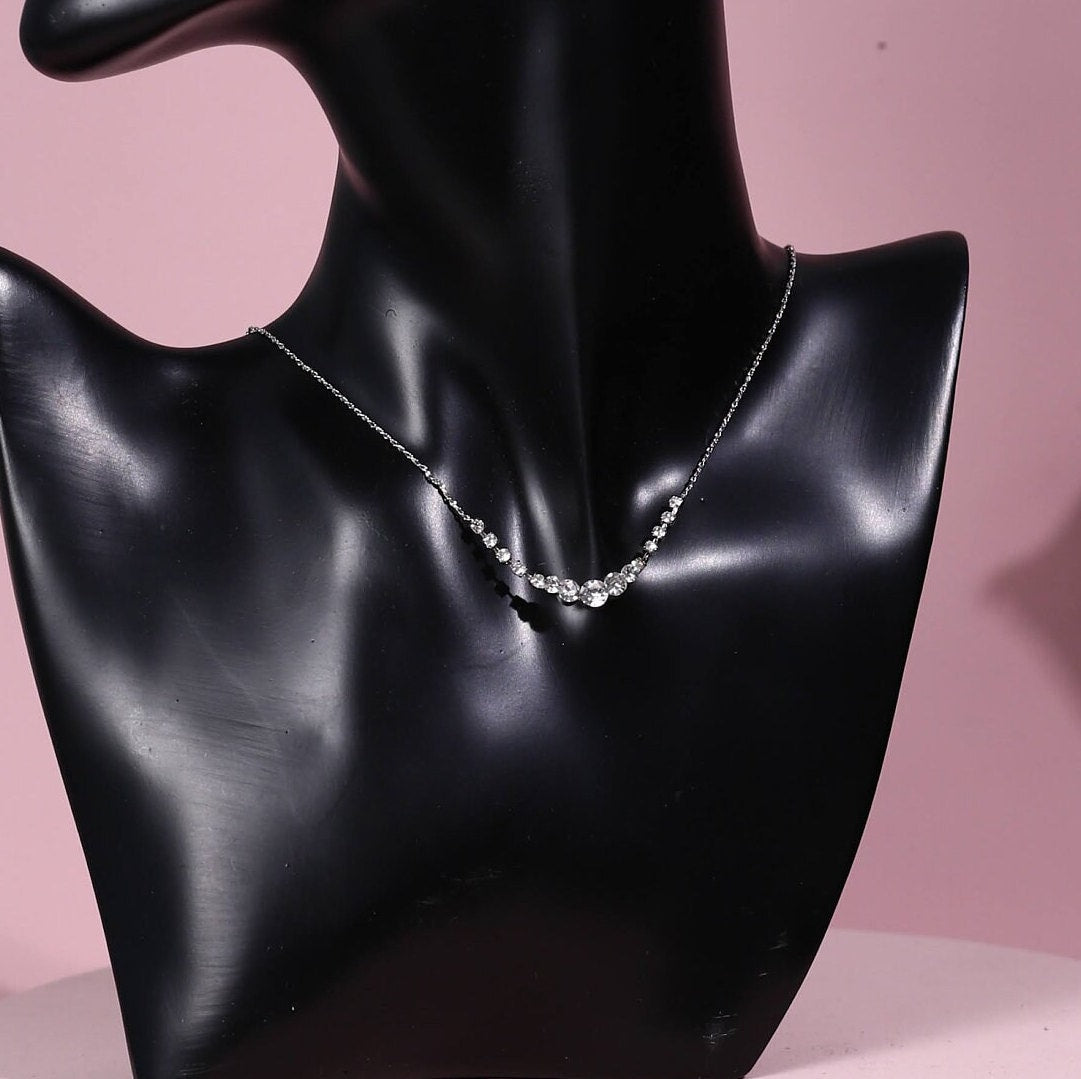 Prom necklace Affordable Bridal necklace set for prom silver bridal jewelry Crystal Wedding Jewelry SET for a Bride tennis necklace