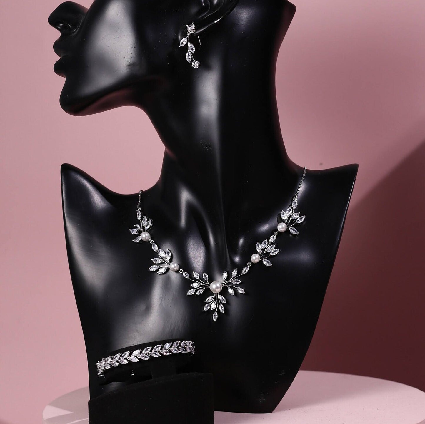 Wedding necklace set silver bridal jewelry bridal necklace crystal wedding jewelry wedding accessories bridal necklace set zirconia