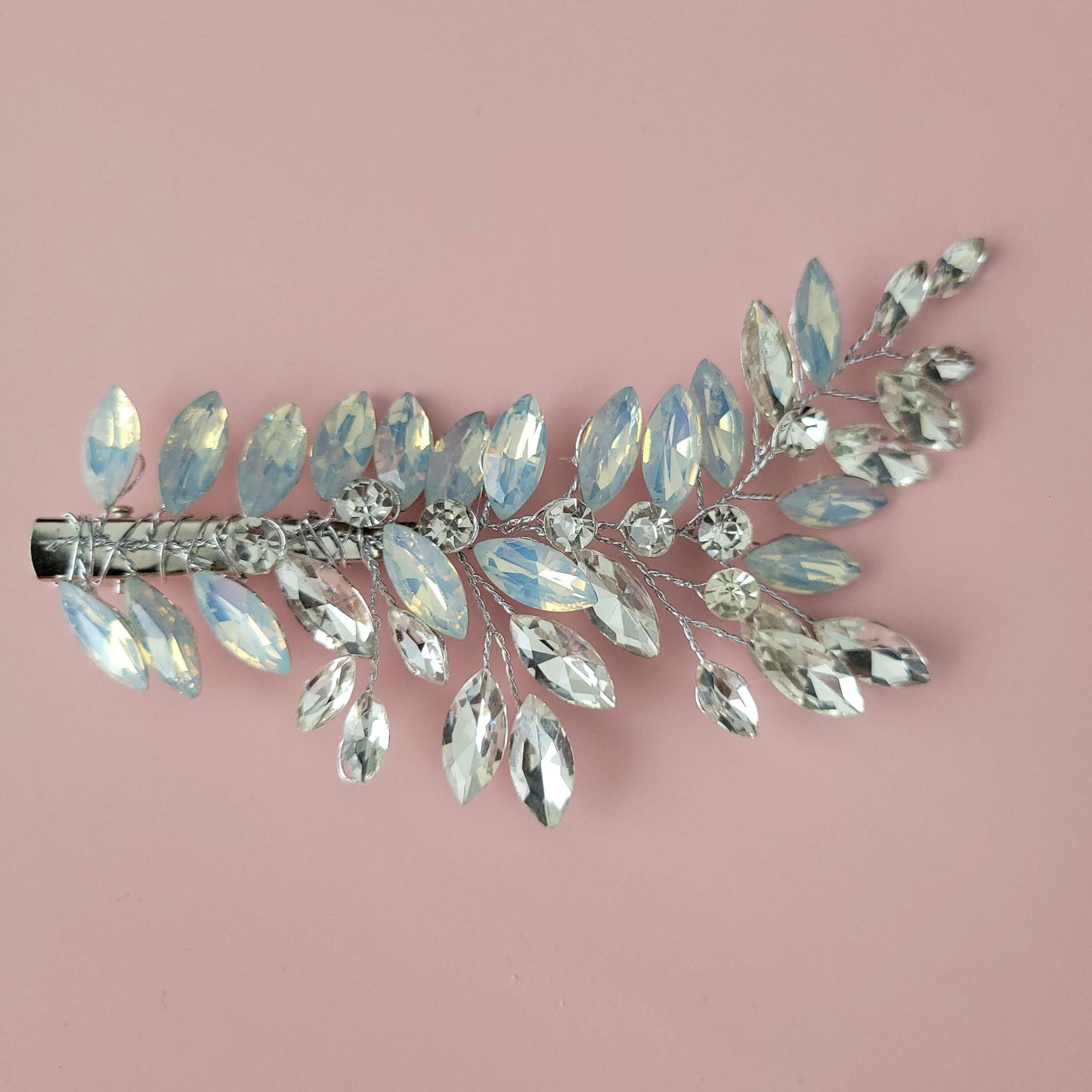 Bridal hair clip blue stone hair clip wedding hair accessories opal wedding hairpiece crystal hair comb wedding hair clip