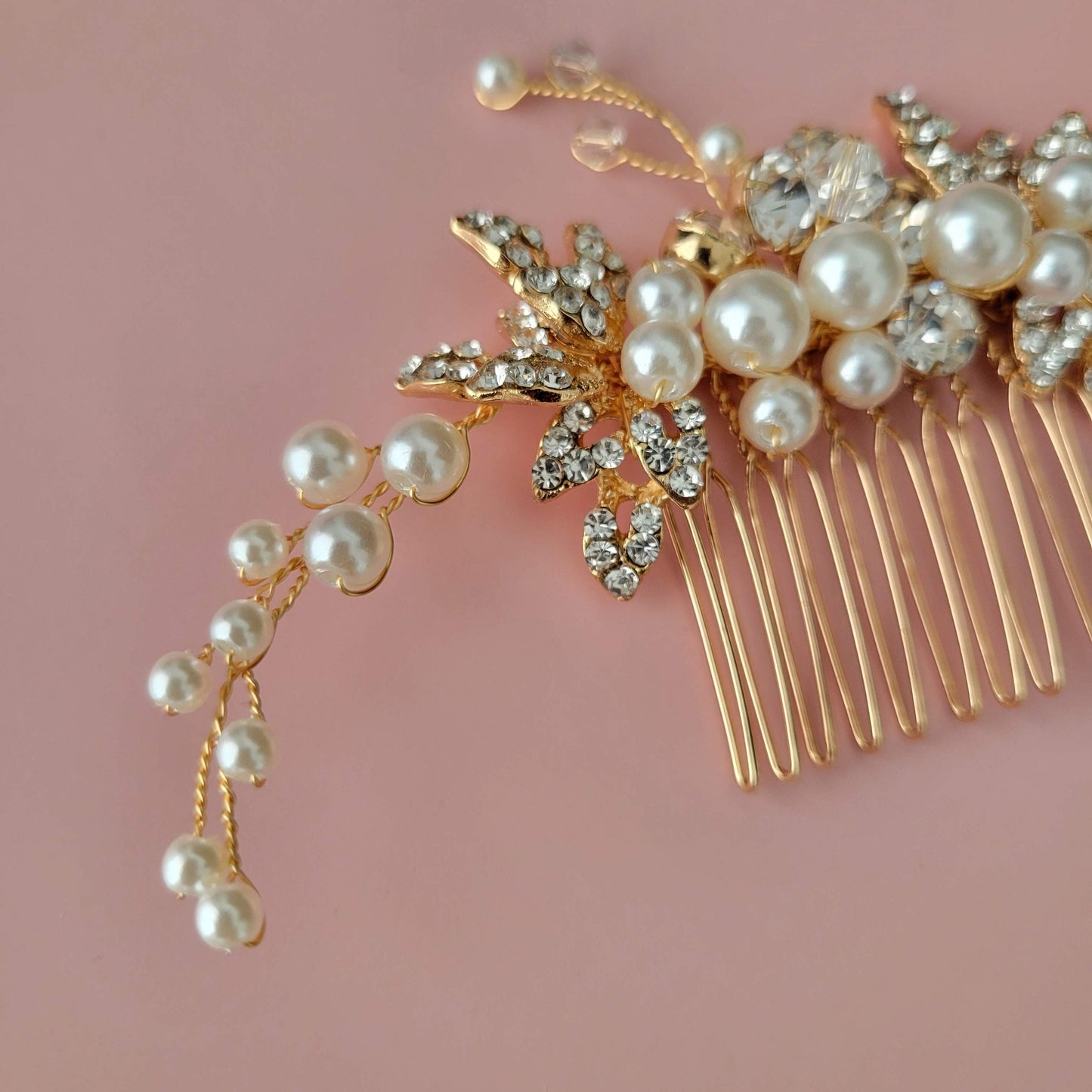 Bridal hair comb silver hair comb wedding hairpiece bridal headpiece small bridal hair accessory