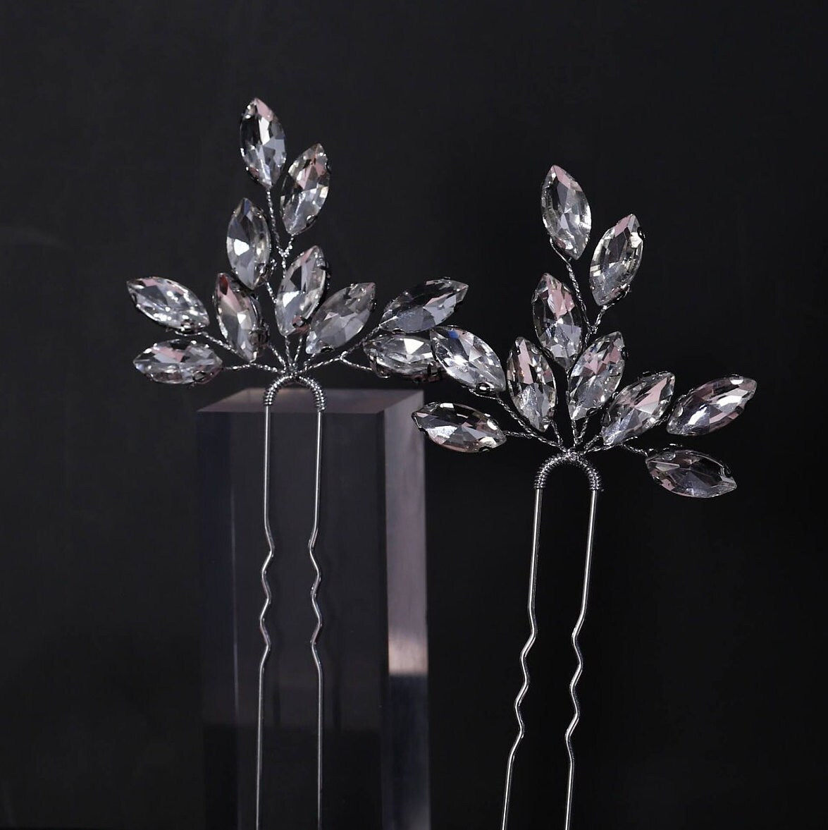 Bridal Hair Pins Silver Bridal hair accessories Hair Pins Crystal Silver Hair Pins Wedding Hair Pins Bridesmaids gifts Hair Pins