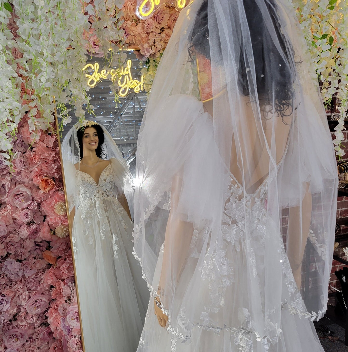 Veil with leaf border leaf vine edge Cathedral long veil Bridal veil white veil long cathedral veil wedding veil ivory veil
