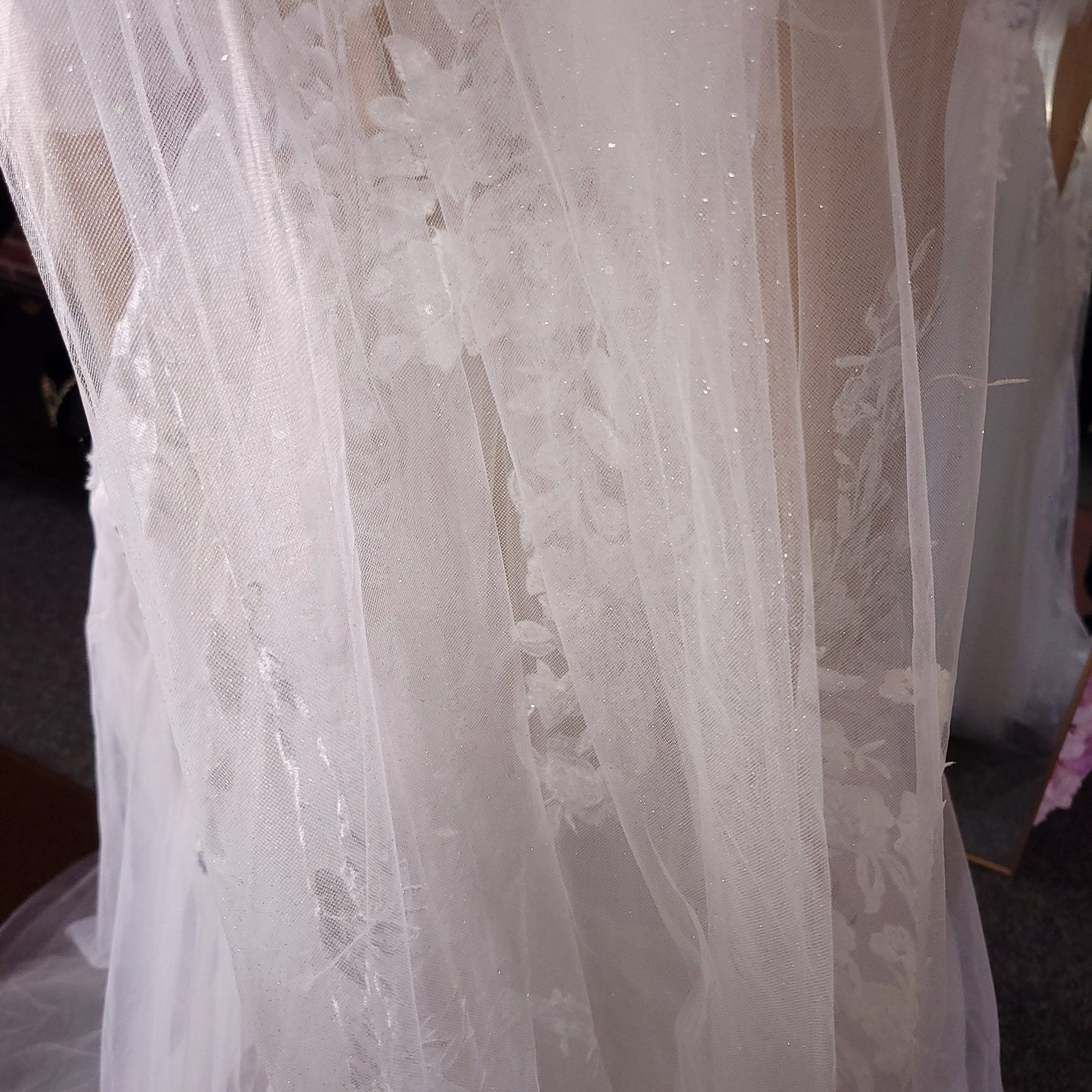 Sparkling veil shiny veil wedding veil Sparkling wedding veil white moonshine veil cathedral shiny veil sparkly lace veil