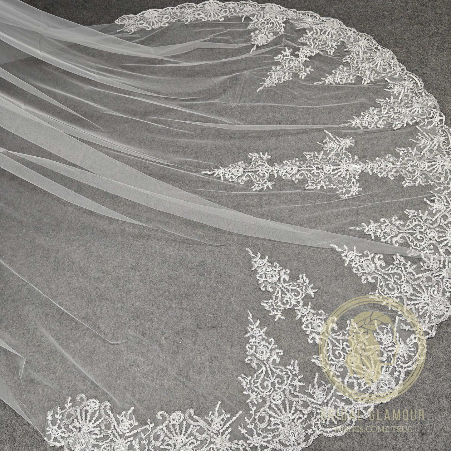 2 tier veil blusher veil 2 T Cathedral veil wedding veil lace wedding veil bridal veil affordable veil chapel wedding veil embroidery veil