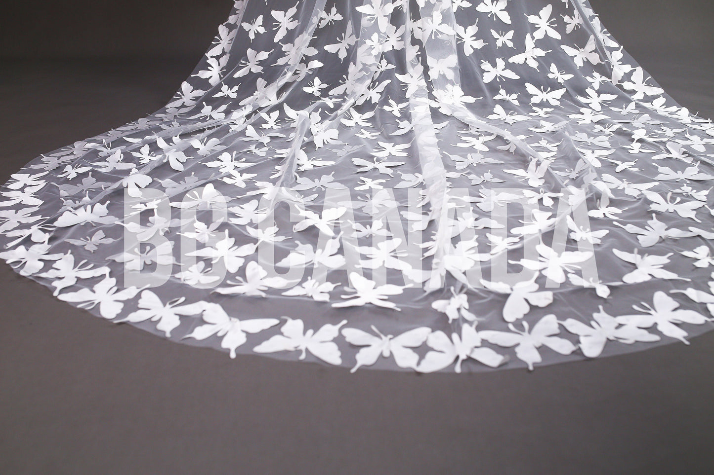 Butterfly Cathedral Length Wedding Veil - 300cm Long, Off-White Bridal Veil, BG Canada Exclusive, fairy tale wedding veil