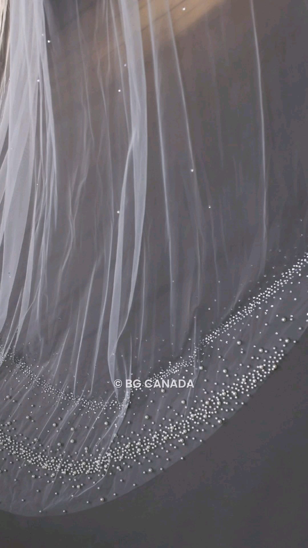 Cathedral Wedding Veil: Pearl & Crystal Edge, Sparkly Bridal Veil