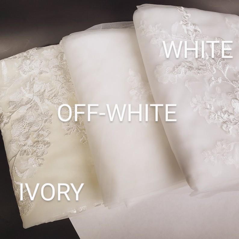 Cathedral Wedding Veil: Ivory Floral Lace, Soft Tulle