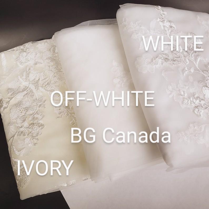 Beaded Leaf Lace Cathedral Veil - Bridal Ivory Tulle Veil