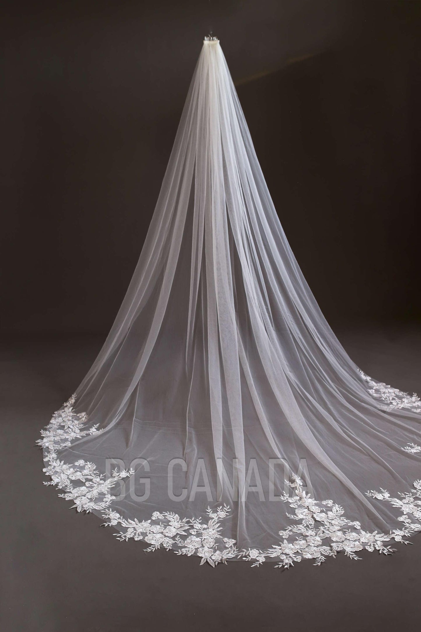 Veil Cathedral Veil Wedding Veil Lace veil lace edged floral veil cathedral length bridal veil tulle
