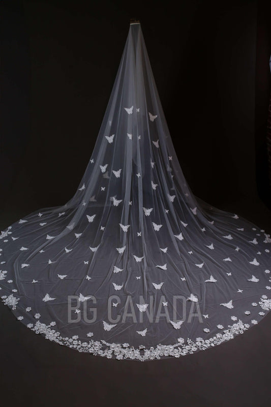 Butterfly veil 3d butterfly veil 2 tier veil with blusher