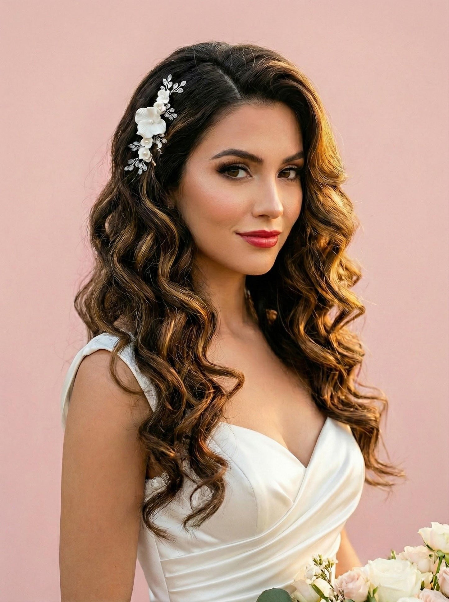 Wedding Comb Flower comb Bridal haircomb floral comb white floral hairpiece Wedding hair accessory Bridal Headpiece Wedding Flower Comb